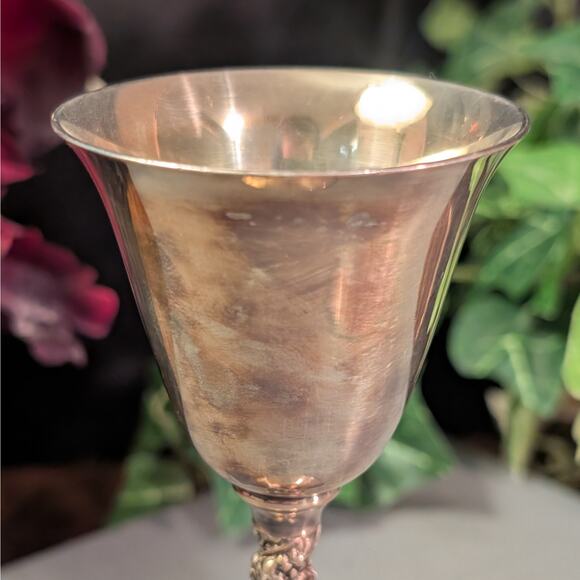 4 Vintage Silver Plated Cordial Dessert Wine Twisted Stem Goblets Falstaff Spain - Picture 5 of 8